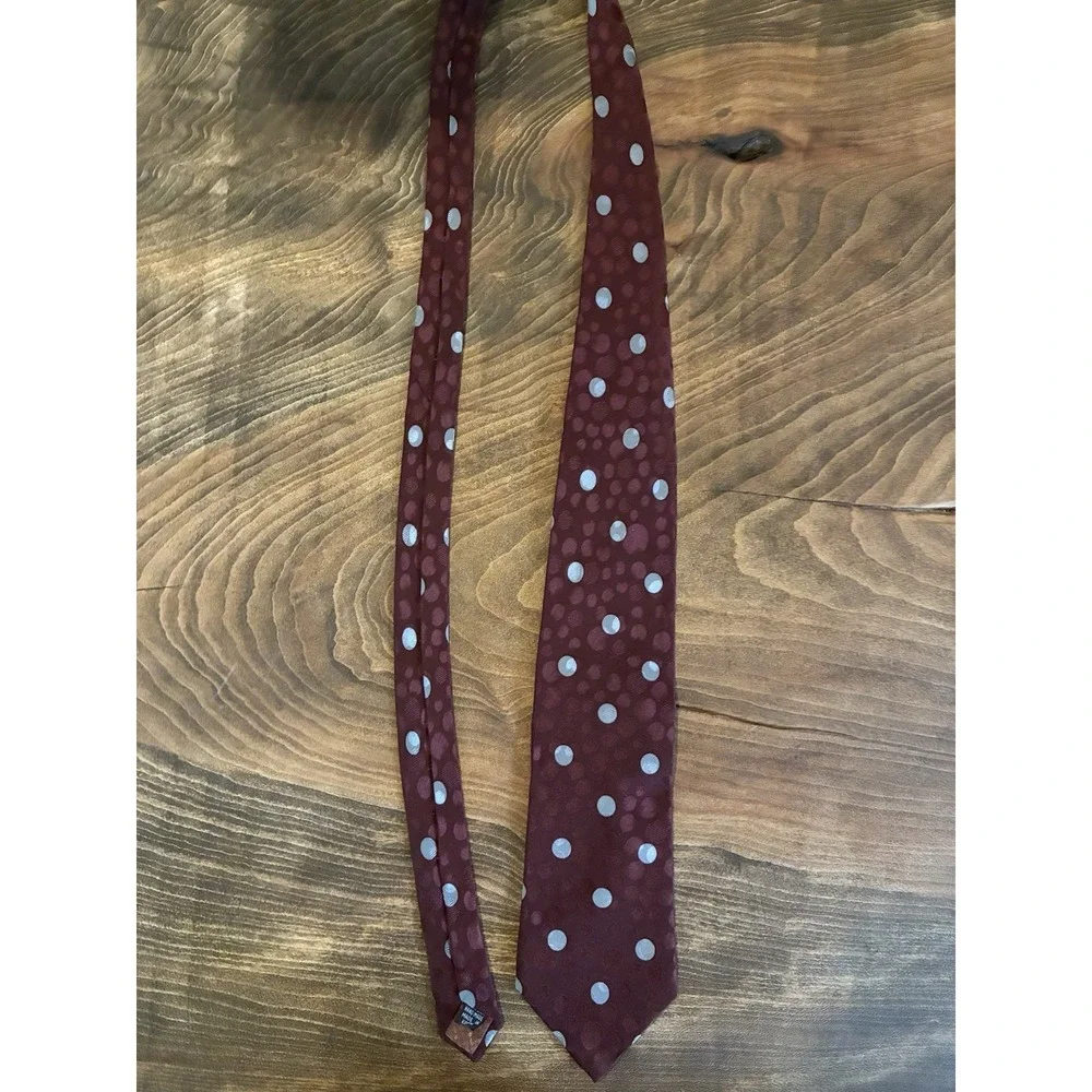 Handmade Jacques Estier Red And Blue‎ Polka Dot Tie 100% Italian Silk
